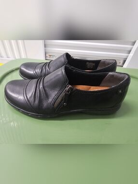 Women Rockport Cobb Hill Penfield Zip Leather Walking Shoes Black Size 9